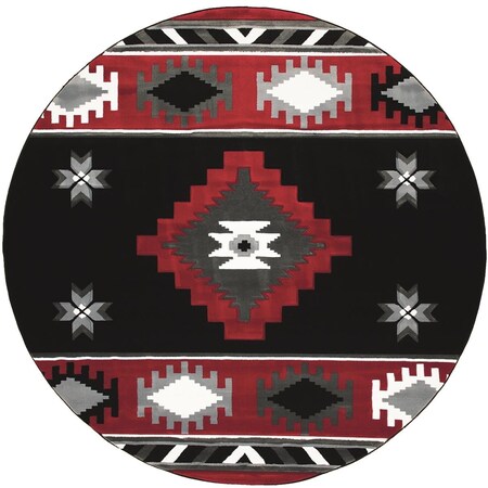 United Weavers Of America 7 ft. 10 in. Bristol Caliente Red Round Rug 2050 10430 88R